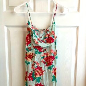 Forever 21 Small Floral Dress Sea Foam Green